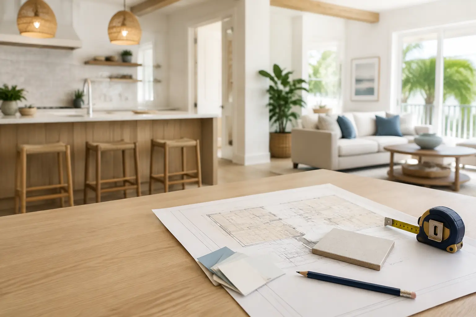 Project plans and finish samples prepared for contractor review