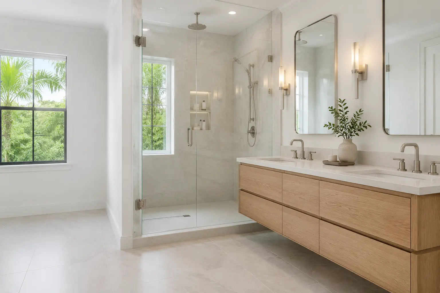 Finished residential bathroom remodeling project